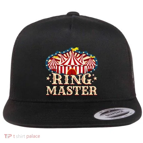 Circus Ringmaster Flat Bill Trucker Hat in the selected color