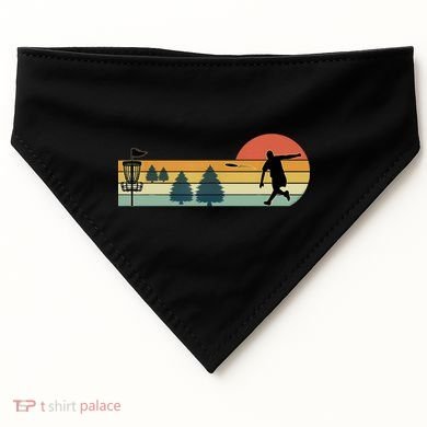 Cool Retro Disc Golf Sport TShirt USA-Made Doggie Bandana