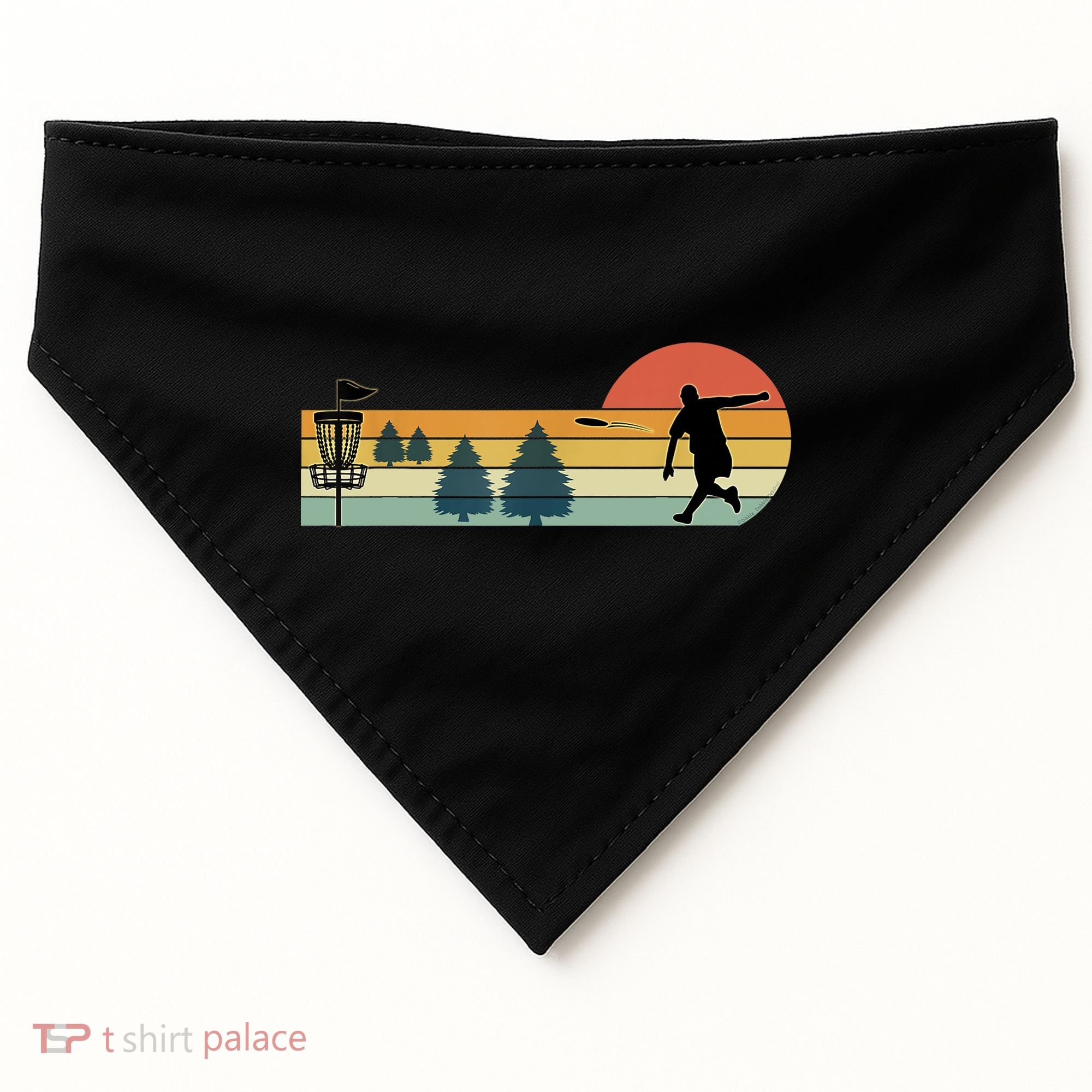 Cool Retro Disc Golf Sport TShirt USA-Made Doggie Bandana