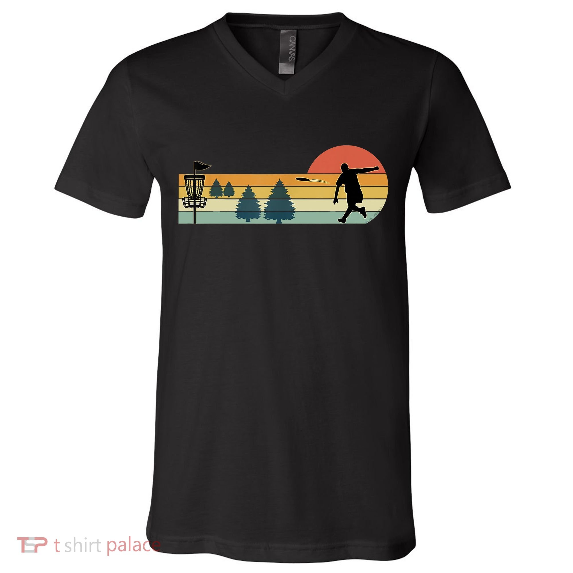 Cool Retro Disc Golf Sport TShirt V-Neck T-Shirt
