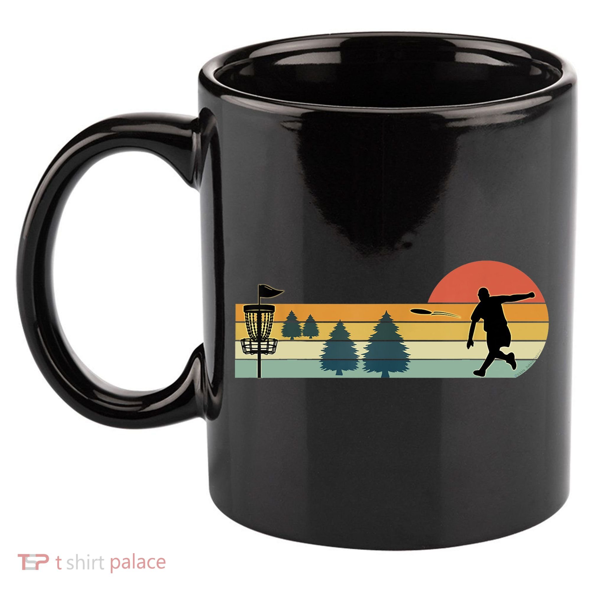 Cool Retro Disc Golf Sport TShirt 11oz C Handle Ceramic Mug