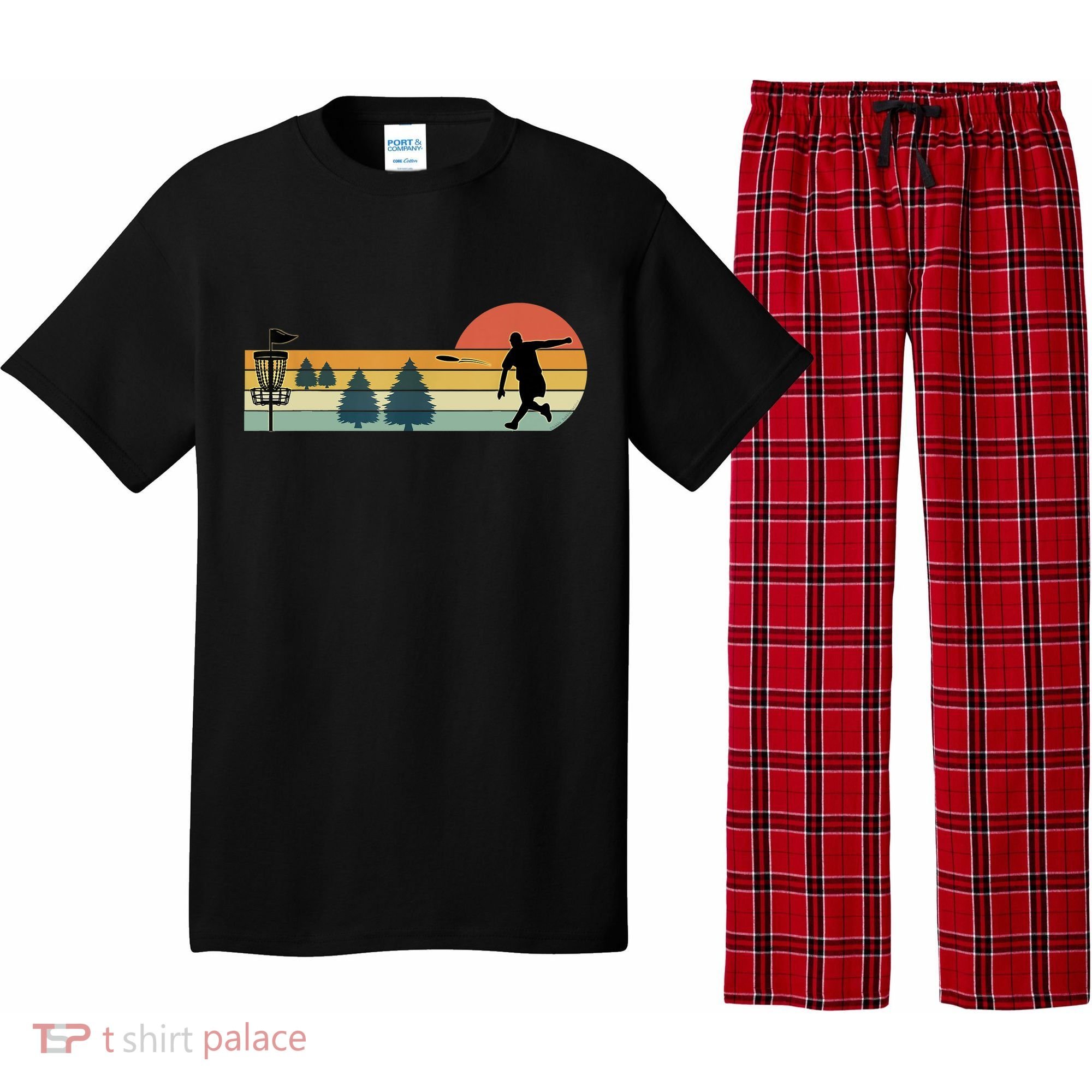 Cool Retro Disc Golf Sport TShirt Pajama Set