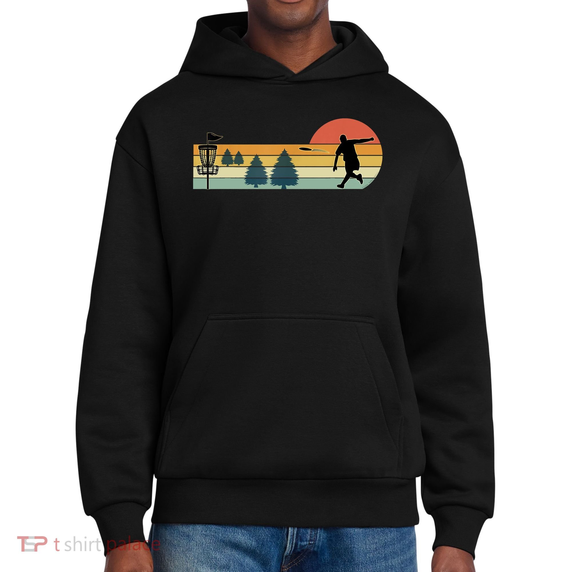 Cool Retro Disc Golf Sport TShirt District V.I.T. Heavyweight Hoodie