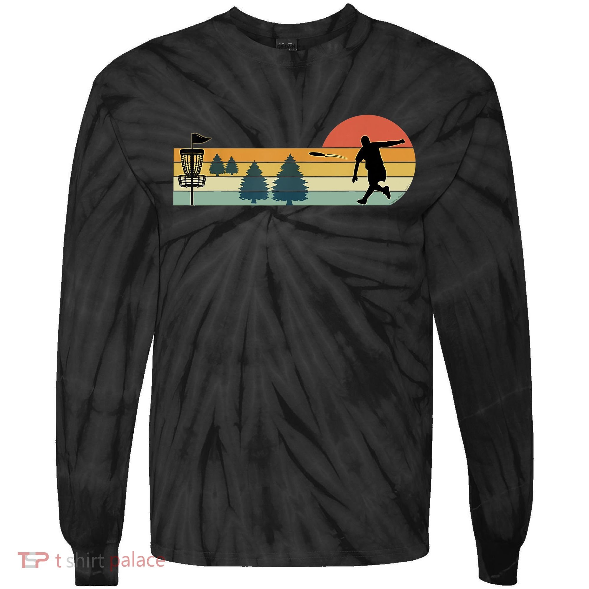 Cool Retro Disc Golf Sport TShirt Tie-Dye Long Sleeve Shirt