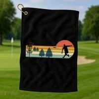Cool Retro Disc Golf Sport TShirt Golf Towel thumb 1