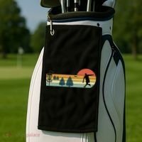 Cool Retro Disc Golf Sport TShirt Golf Towel thumb 2