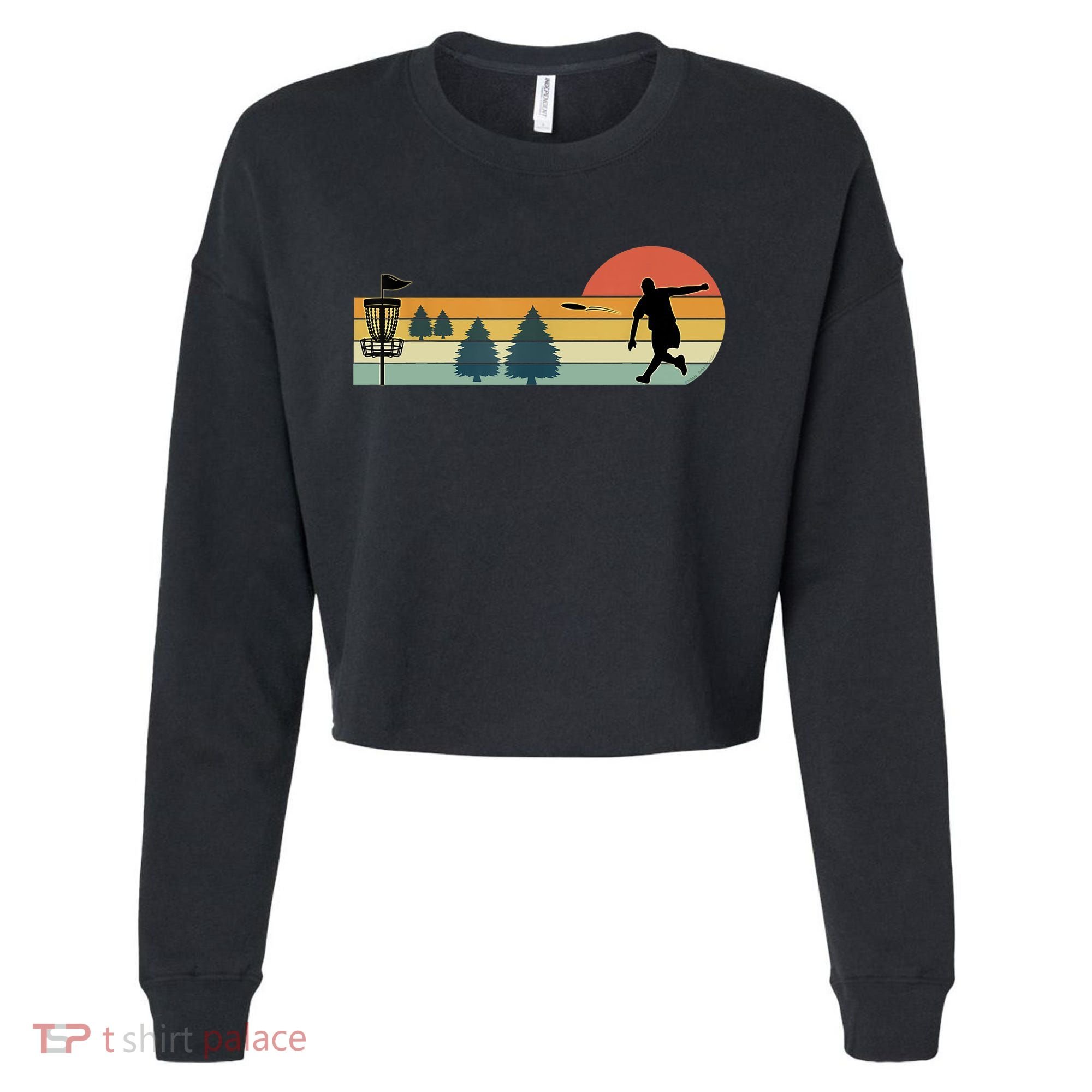 Cool Retro Disc Golf Sport TShirt Cropped Pullover Crew
