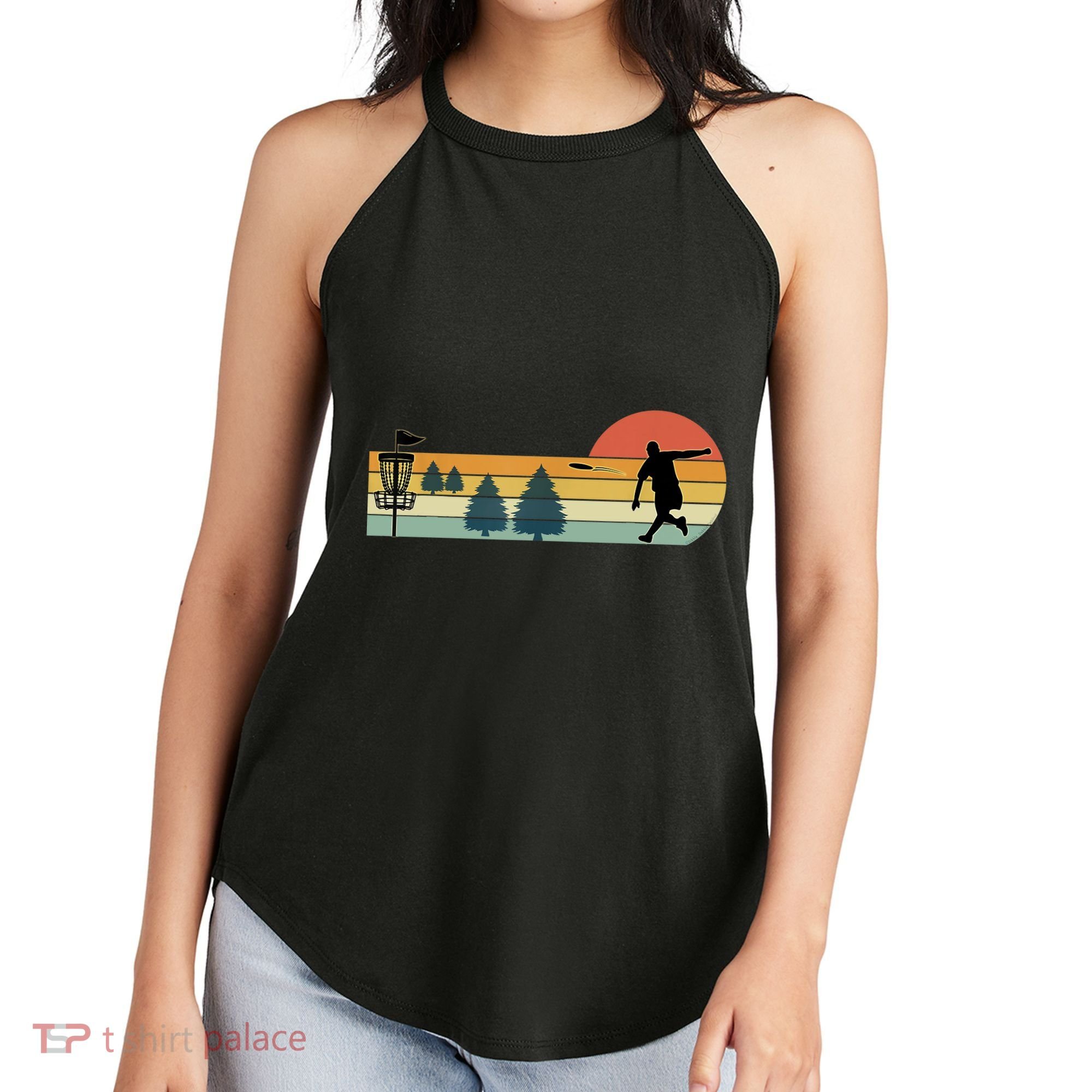 Cool Retro Disc Golf Sport TShirt Women's Perfect Tri Rocker Tank