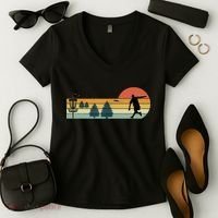 Cool Retro Disc Golf Sport TShirt Women's V-Neck T-Shirt thumb 2