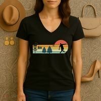 Cool Retro Disc Golf Sport TShirt Women's V-Neck T-Shirt thumb 3
