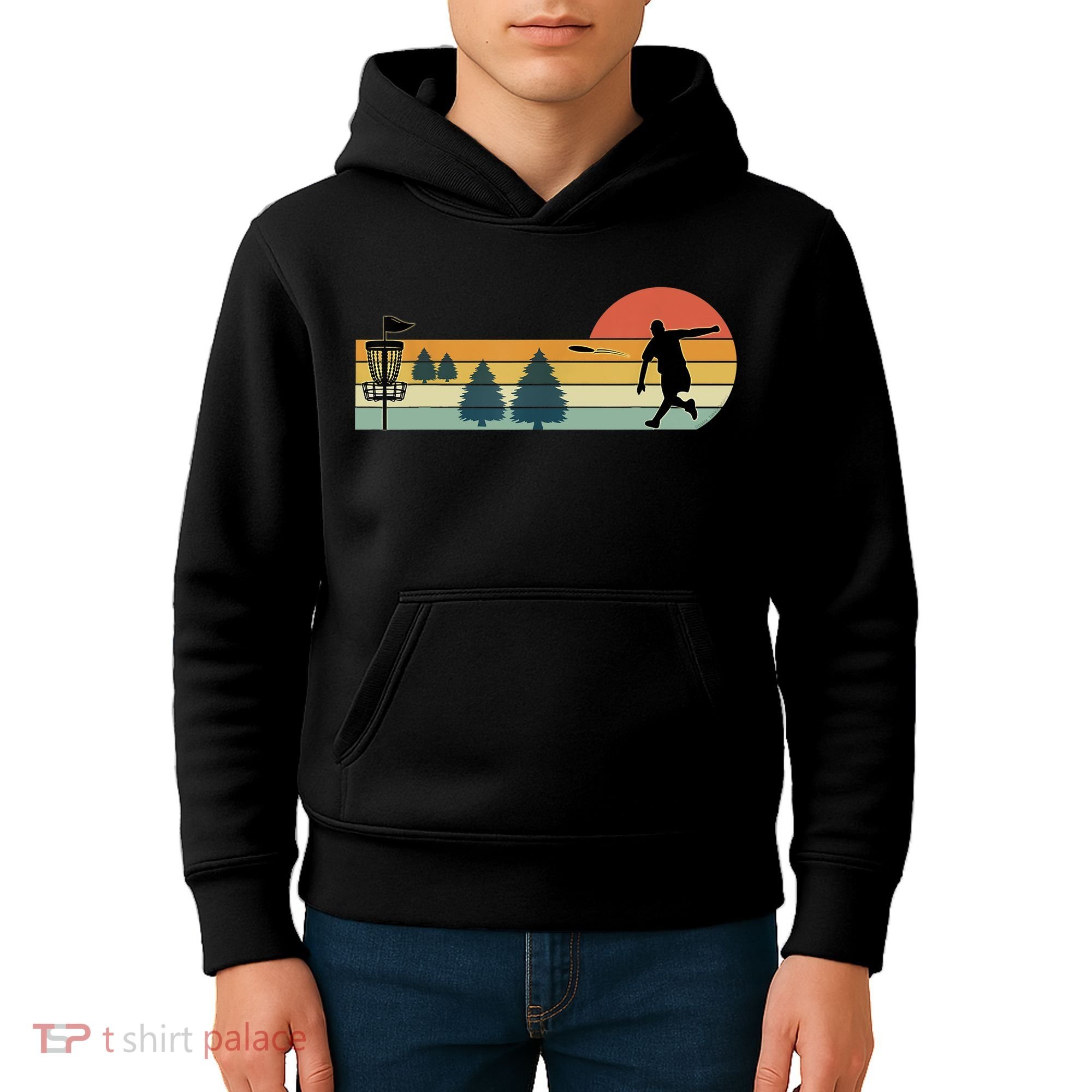 Cool Retro Disc Golf Sport TShirt Kids Hoodie