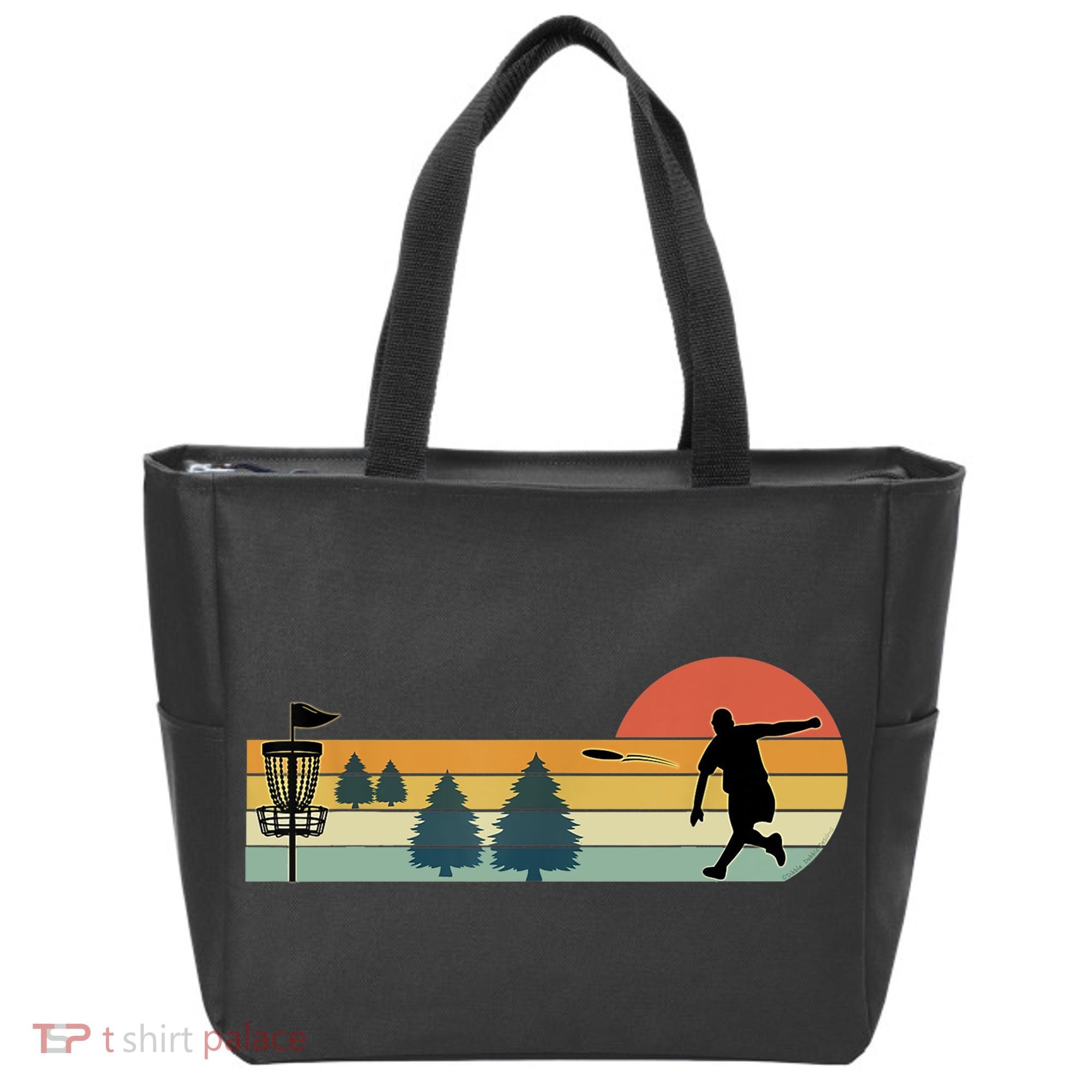 Cool Retro Disc Golf Sport TShirt Tote Bag