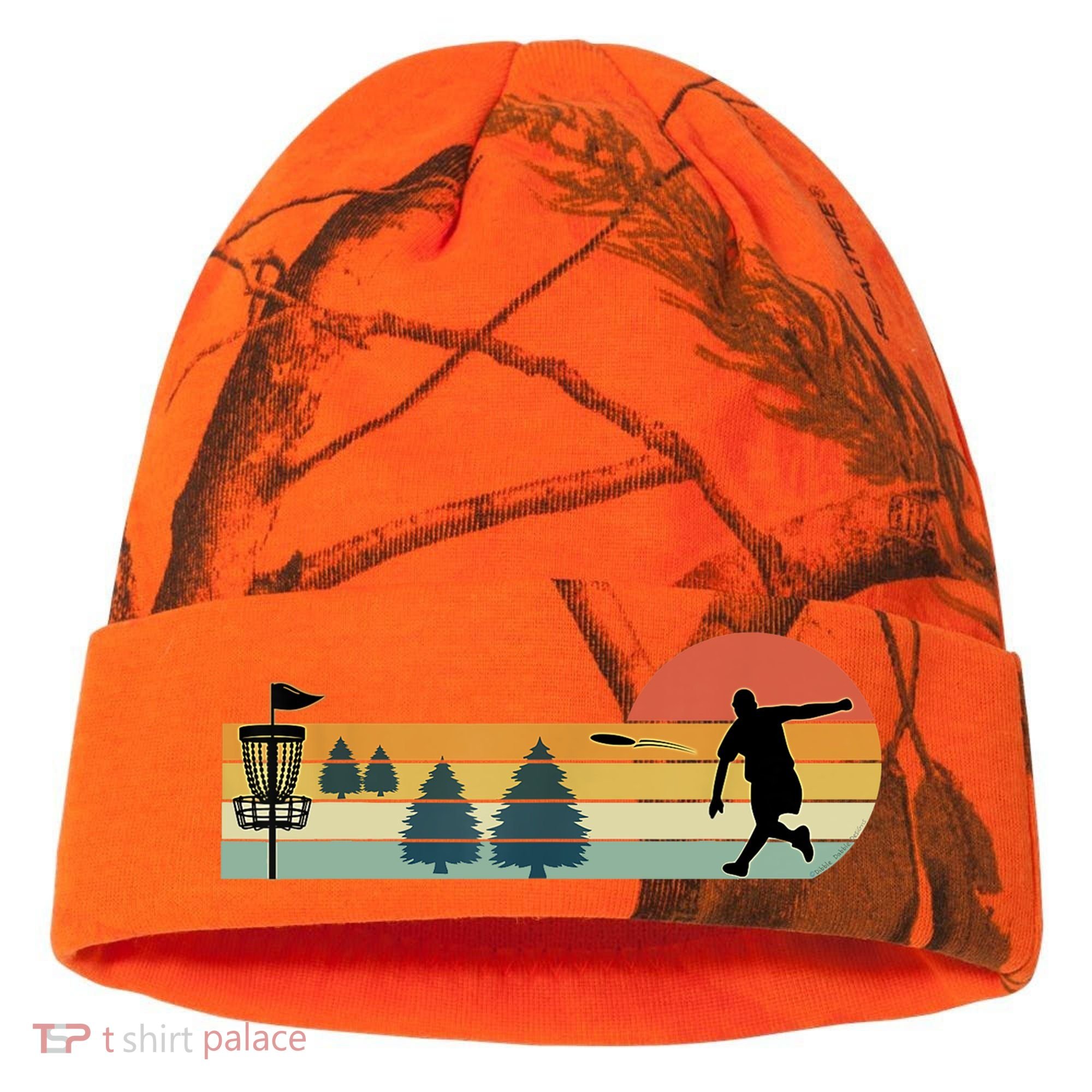 Cool Retro Disc Golf Sport TShirt Kati Licensed 12" Camo Cuffed Beanie