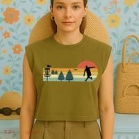 Cool Retro Disc Golf Sport TShirt Garment-Dyed Women's Muscle Tee thumb 4