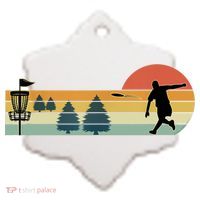 Cool Retro Disc Golf Sport TShirt Ceramic Ornament thumb 2