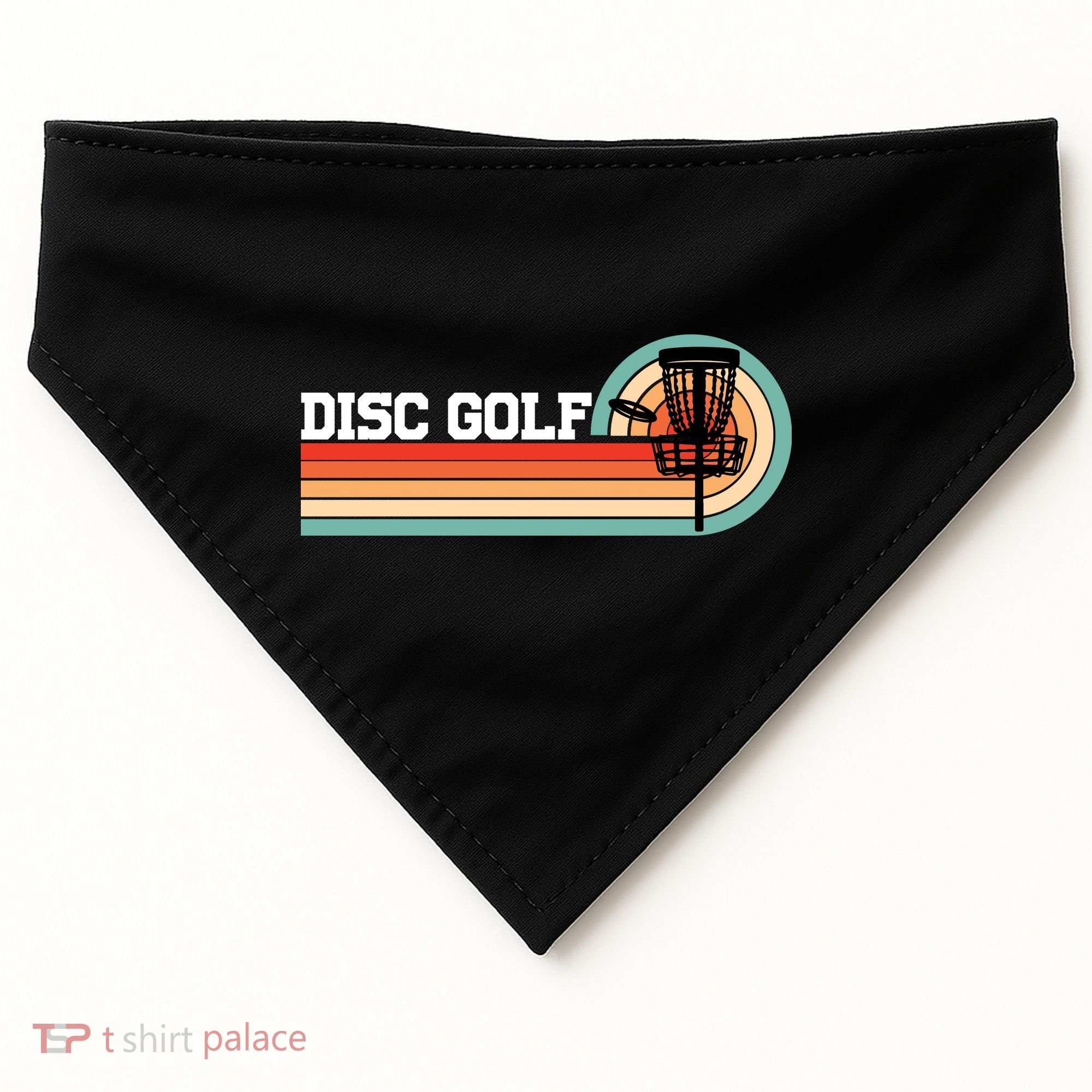 Cool Retro Disc Golf Sport Gift Idea USA-Made Doggie Bandana