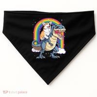 Corgi Riding Dinosaur T Rex Space Galaxy Rainbow Gift USA-Made Doggie Bandana thumb 0