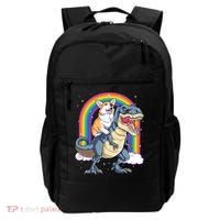 Corgi Riding Dinosaur T Rex Space Galaxy Rainbow Gift Backpack thumb 0