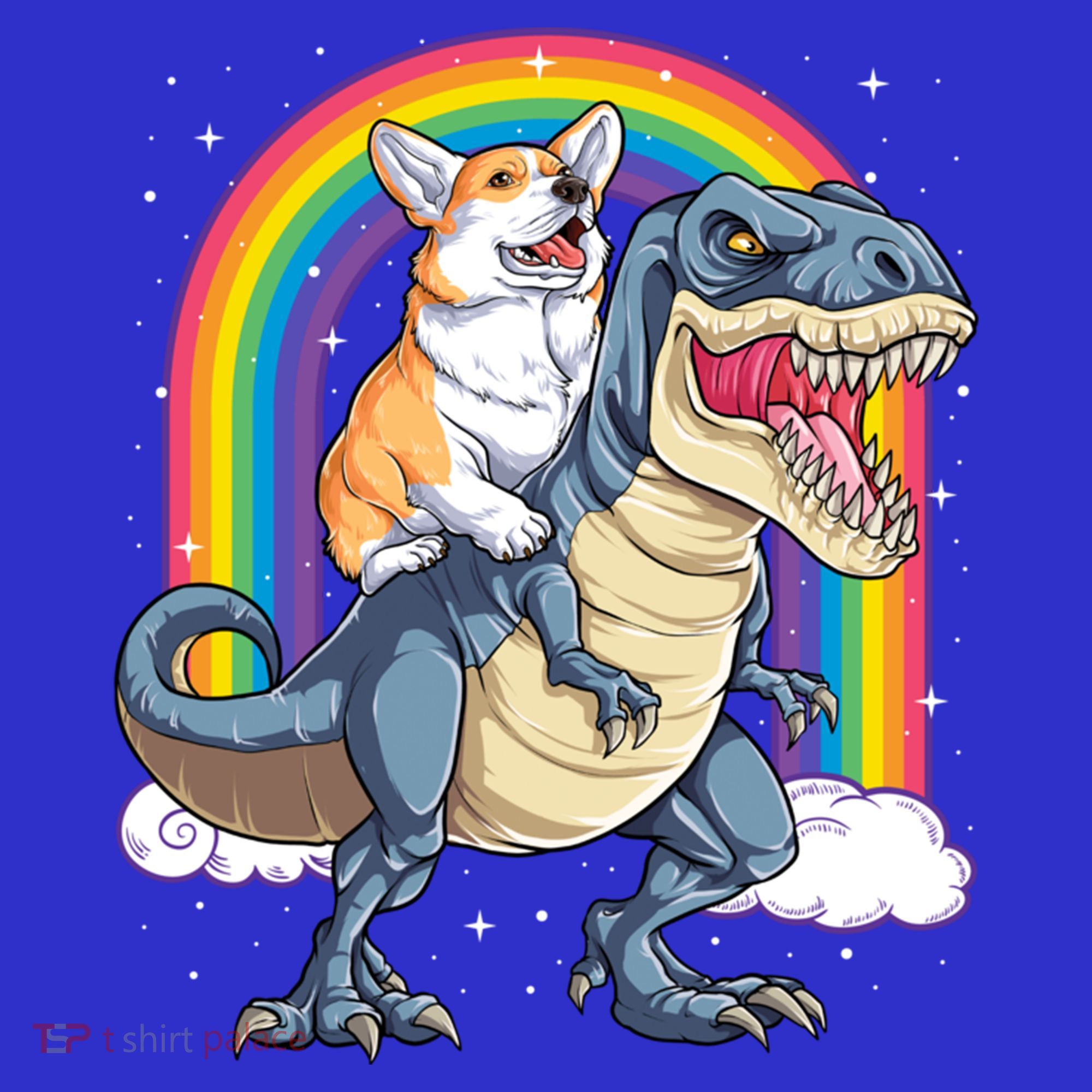 Corgi Riding Dinosaur T Rex Space Galaxy Rainbow Gift Toddler Hoodie