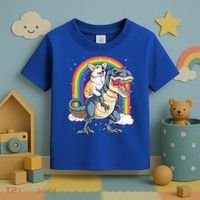 Corgi Riding Dinosaur T Rex Space Galaxy Rainbow Gift Toddler T-Shirt thumb 3