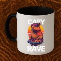 Capybara Raves Dj Rave Techno Edm Party Festival Turntable Coffee Mug thumb 2