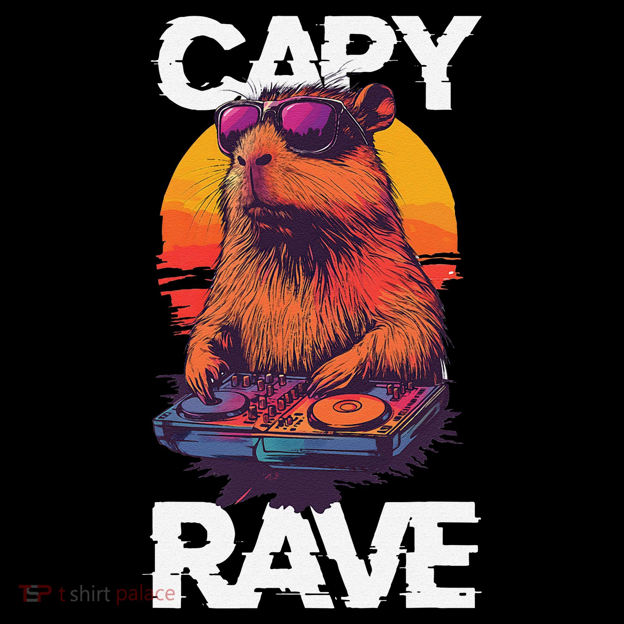 Capybara Raves Dj Rave Techno Edm Party Festival Turntable Coffee Mug