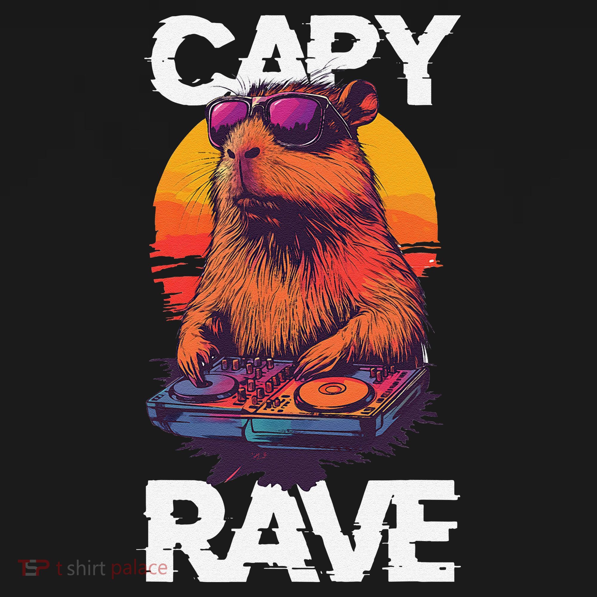 Capybara Raves Dj Rave Techno Edm Party Festival Turntable Women's Tank Top