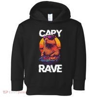Capybara Raves Dj Rave Techno Edm Party Festival Turntable Toddler Hoodie thumb 0