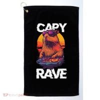 Capybara Raves Dj Rave Techno Edm Party Festival Turntable Golf Towel thumb 0