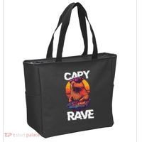 Capybara Raves Dj Rave Techno Edm Party Festival Turntable Tote Bag thumb 2