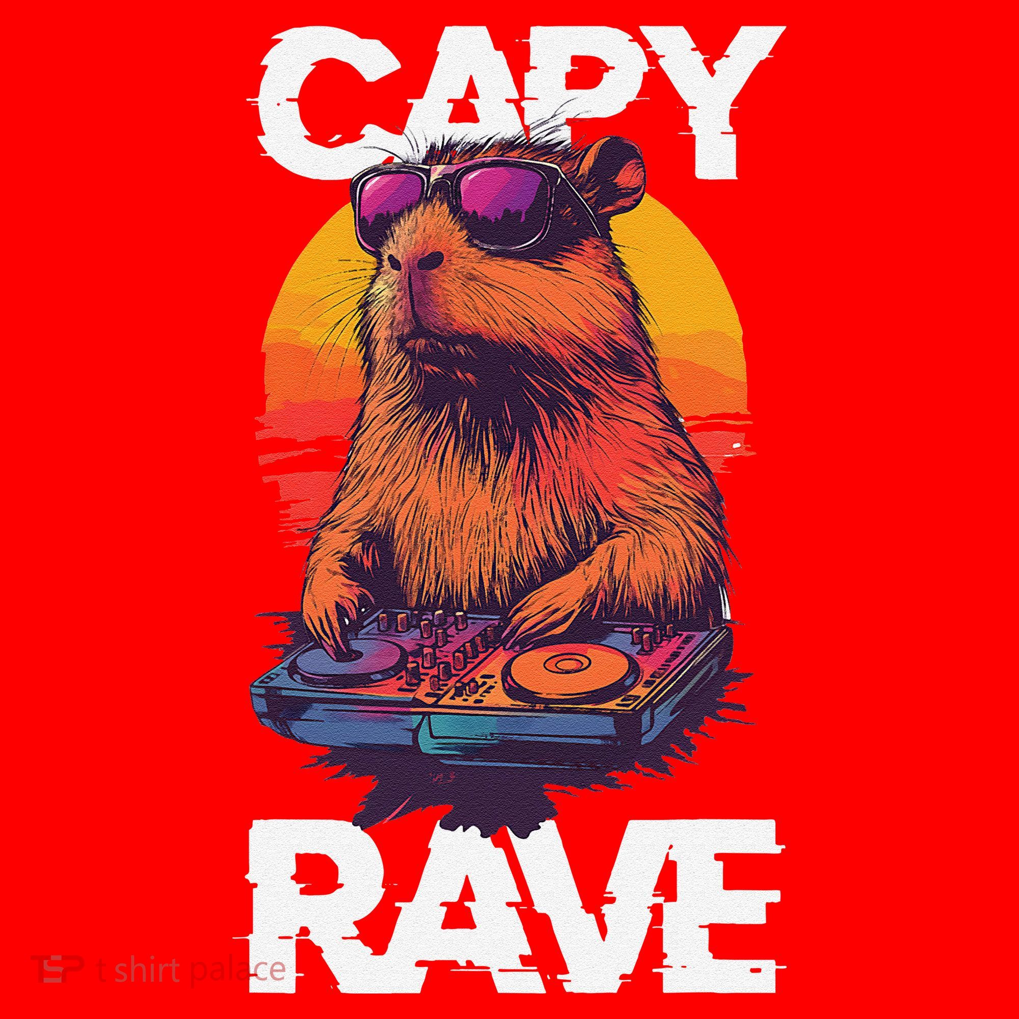 Capybara Raves Dj Rave Techno Edm Party Festival Turntable Santa Hat