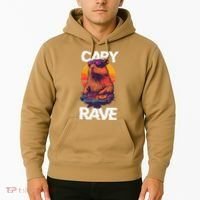 Capybara Raves Dj Rave Techno Edm Party Festival Turntable Hoodie thumb 2