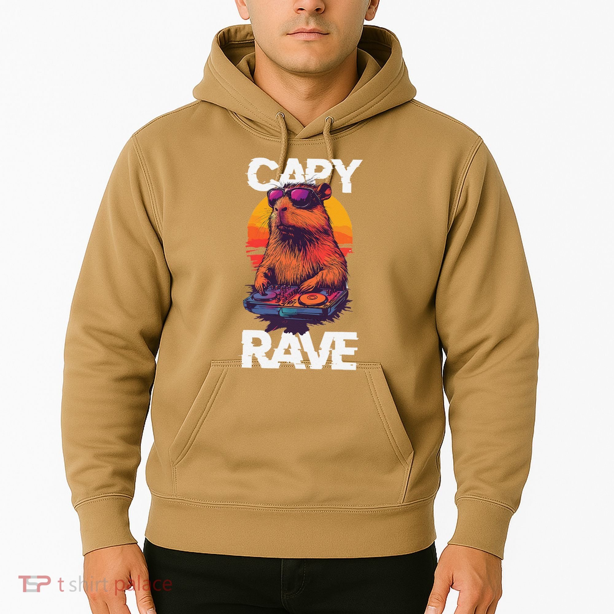 Capybara Raves Dj Rave Techno Edm Party Festival Turntable Hoodie