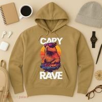 Capybara Raves Dj Rave Techno Edm Party Festival Turntable Hoodie thumb 3