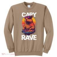 Capybara Raves Dj Rave Techno Edm Party Festival Turntable Sweatshirt thumb 0