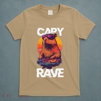 Capybara Raves Dj Rave Techno Edm Party Festival Turntable T-Shirt thumb 5
