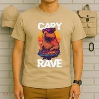 Capybara Raves Dj Rave Techno Edm Party Festival Turntable T-Shirt thumb 6