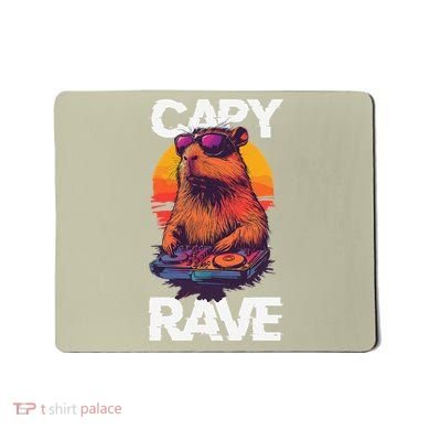 Capybara Raves Dj Rave Techno Edm Party Festival Turntable Mousepad
