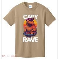 Capybara Raves Dj Rave Techno Edm Party Festival Turntable Kids T-Shirt thumb 0