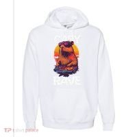 Capybara Raves Dj Rave Techno Edm Party Festival Turntable Comfort Colors Garment-Dyed Hooded Sweatshirt thumb 0