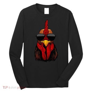 Cool Rooster Design Chicken Rooster Lover Long Sleeve Shirt
