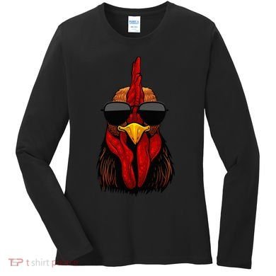 Cool Rooster Design Chicken Rooster Lover Women's Long Sleeve Shirt