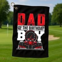 Car Racing Dad Of Birthday Boy Formula Race Car Driver Golf Towel thumb 1