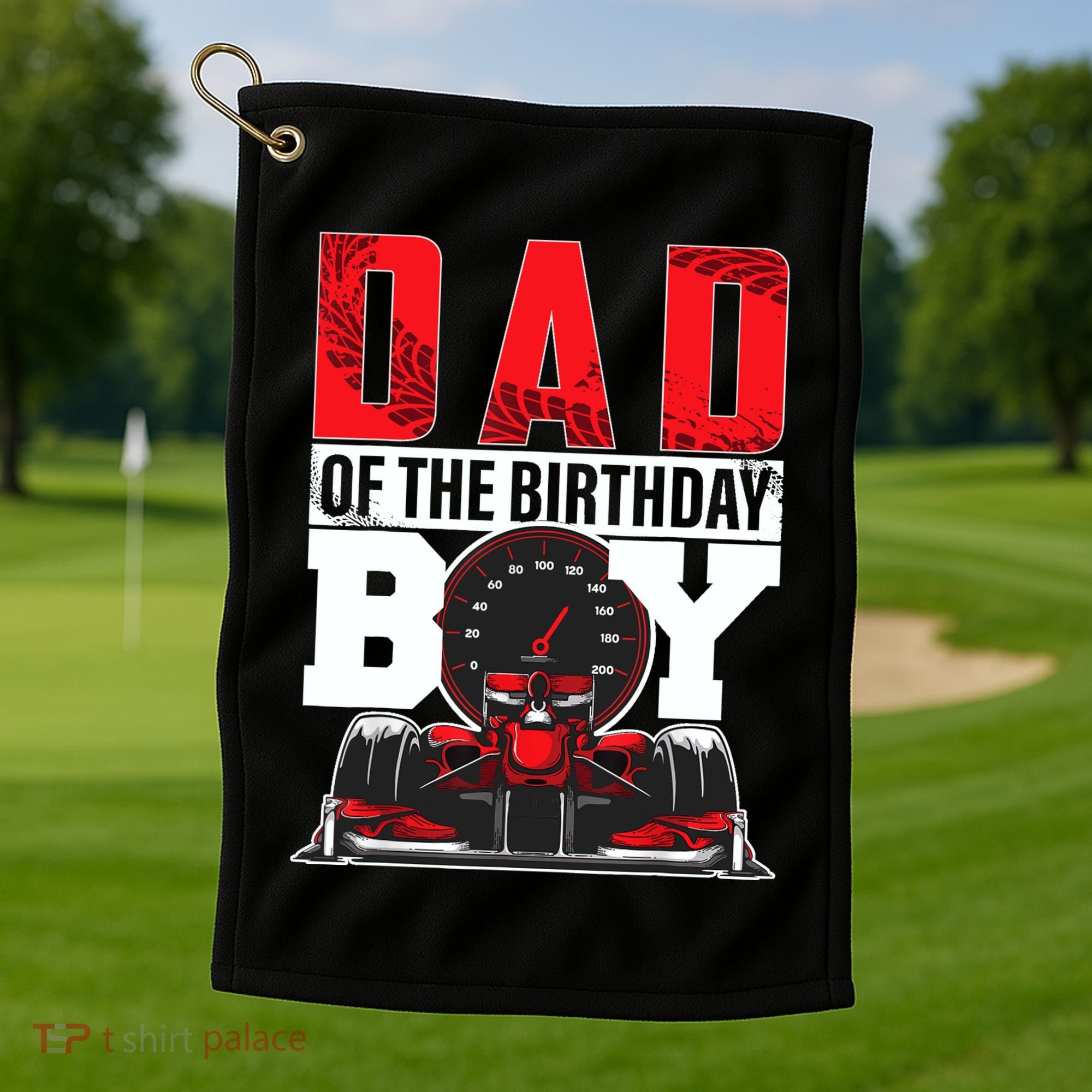 Car Racing Dad Of Birthday Boy Formula Race Car Driver Golf Towel
