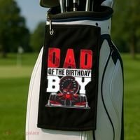 Car Racing Dad Of Birthday Boy Formula Race Car Driver Golf Towel thumb 2
