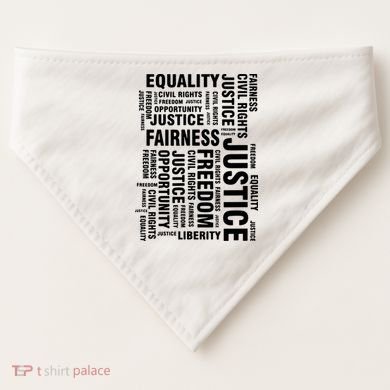 Civil Rights Equality Freedom Justice Liberty USA-Made Doggie Bandana
