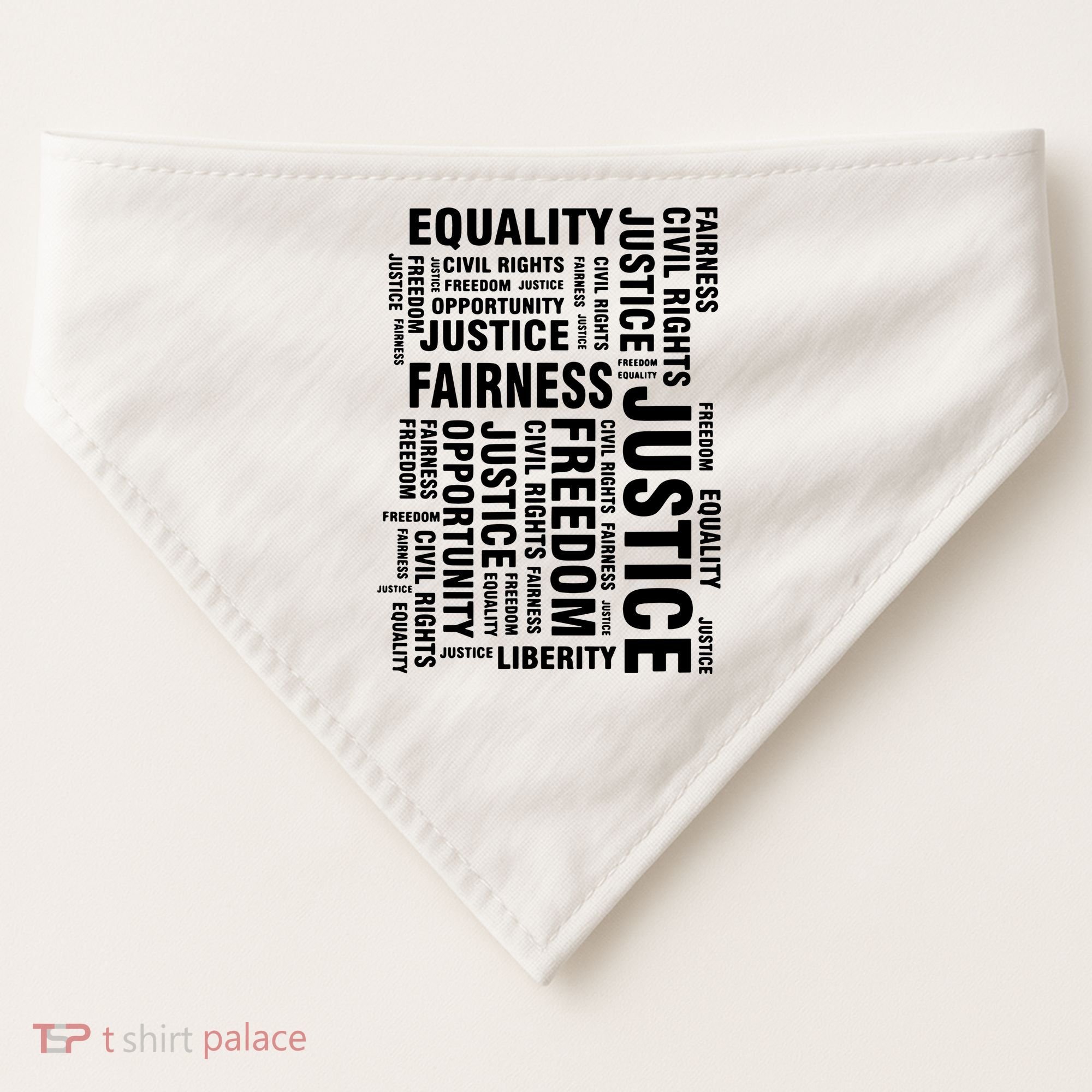 Civil Rights Equality Freedom Justice Liberty USA-Made Doggie Bandana