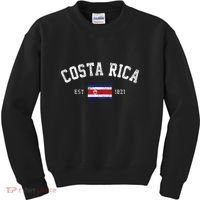 Costa Rica Est. 1821 Costa Rican Flag Independence Day Kids Sweatshirt thumb 0