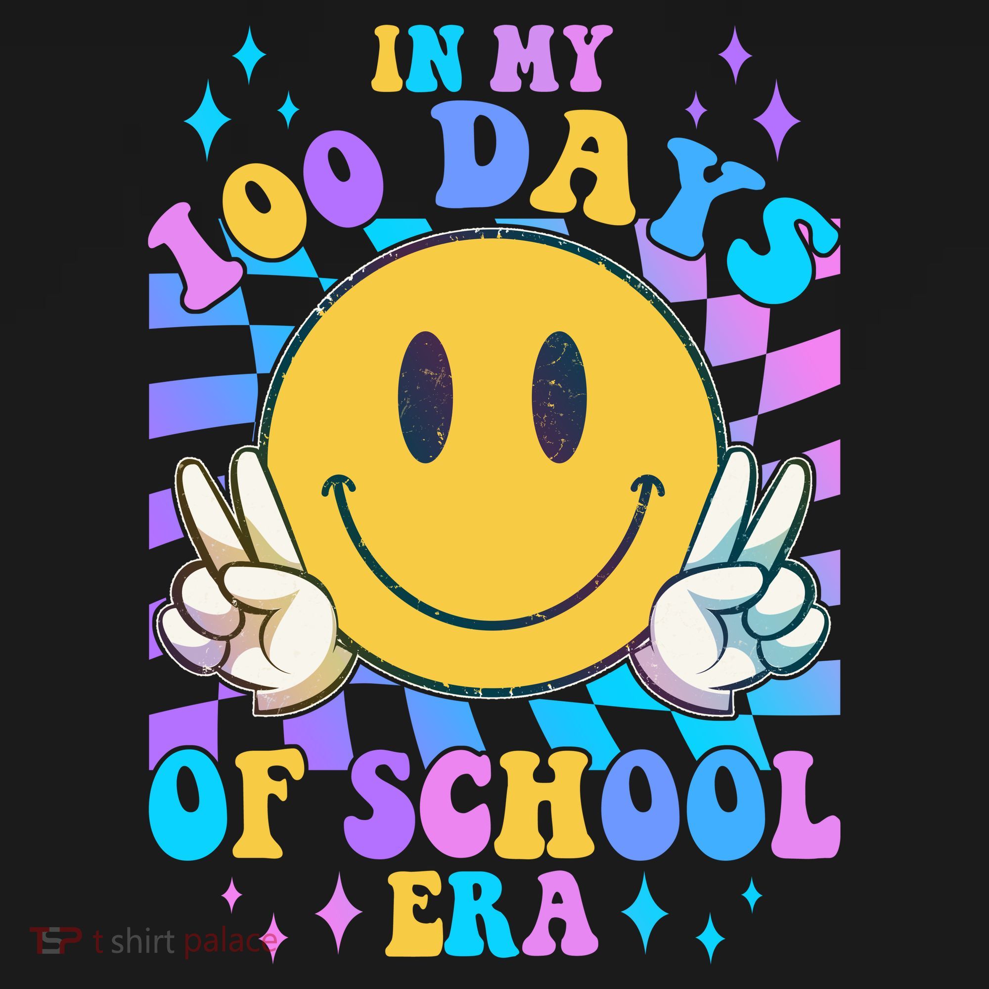 Cute Retro Emoji Smiley In My 100 Days Of School Era Polo