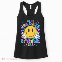 Cute Retro Emoji Smiley In My 100 Days Of School Era Women's Tank Top thumb 0